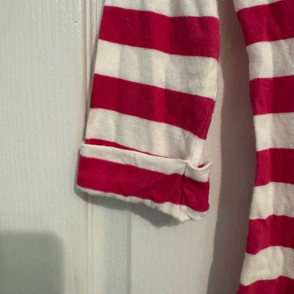 Abercrombie Kids girls pink stripe 3/4 cuff sleeve knit top M trendy 100% cotton - Picture 6 of 9